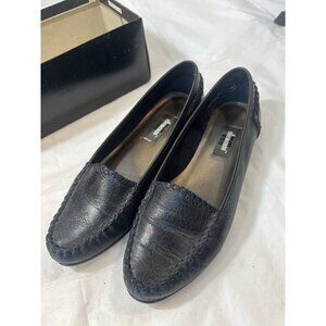 Ellemenno Black Leather  Loafers Flats Size 6.5 Manitoba
